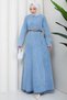 Beli Pensli Belted Denim Dress Light Blue Hm2896 - 3