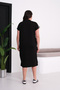 Women's Plus Size Black, Stone Detailed, Ribbed Hem, Pocket Dress 65N39439 - 6