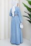 Beli Pensli Belted Denim Dress Light Blue Hm2896 - 7