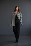 Classic Pattern Goose Feet Pattern Black-White Shirt Jacket with Flap Pockets - 2
