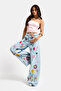 Women's Ice 11S6-3 Palazzo Fit Rose Flower Embroidery Detailed Special Design Denim Jean - 5