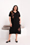 Women's Plus Size Black, Embroidered Relaxed Cut Dress 65N39442 - 4