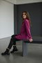 Classic Pattern Fuchsia Shirt Jacket with Flap Pockets - 2