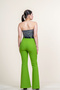 Women's Summer Pistachio Green High Waist Spanish Flare Pants with Belt Casual Daily Office Stylish 3950 - 2