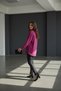 Classic Pattern Fuchsia Shirt Jacket with Flap Pockets - 6