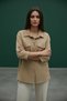 Classic Pattern Beige Shirt Jacket with Flap Pockets - 2