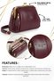 Women's Burgundy 4-Compartment Lined Handbag & Zipper Closure 2-Strap Handbag and Shoulder Bag (24X18 cm) - 6