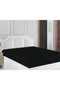 Cotton Satin Black Double Elastic Fitted Sheet