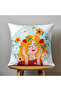 Double-Sided Digital Print Throw Pillow Cover - Floral & Woman Pattern / Flower & Woman Design - 2