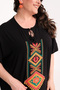 Women's Plus Size Black, Embroidery Relaxed Fit Dress 65N39441 - 5