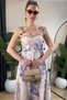 Cream Flower-Embellished Maxi Dress - 4