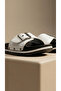 Women's Buckle Slippers, Patent Leather, Shiny Surface, Comfortable Sole, Summer Home and Outdoor Daily Use - 6