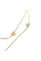 Steel Two Row Heart Combination Necklace Gold - 3