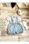 1 Year Old Baby Boy Penguin Concept Shirt Salopet Socks Crown Set