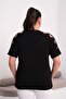 Women's V-Neck Viscose Blouse with Shoulder Detail - 5