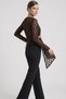 Women's Black Lace Detailed Asymmetrical Brooch Stylish Blouse Special Design 4751 - 6