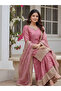 Pink Silk Top Bottom & Dupatta - HRT7522 - Pink - 3