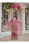 Pink Silk Top Bottom & Dupatta - HRT7522 - Pink - 4