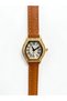 Rodea Stone Gold Case Brown Leather Cord Women's Wristwatch
