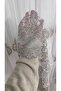 Silvery Embroidered Tight Pleated Tulle Curtain Custom Made Ecru 1/3 Pleated - 2