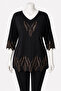 Bronze Stone Embroidered Large Size Luxury Mother's Combed Cotton 3/4 Sleeve