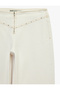 Low Waist Trocley Wide Leg Pants with Zipper Pocket Detail - Wide Leg Jeans - 4