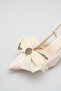 Women's Bowknot Open Back Short Pointed Heeled Shoes Tan - 5