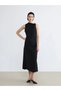 Lcw Vision Black A-Line Ruched Dress - 2