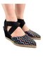 New Season Pointed-Toe Cross-Strap Wedge-Heeled Straw-Detailed Shoes - 7