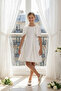 Ecru Girls Pearl Trim Cape Dress 8-14 Age 36095Pr - 8