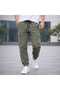 Men's Green Cargo Pocket Trousers - 3