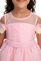 Floral Detailed Long Graduation and Special Occasion Girls Evening Dress 3-4-5-6-7 Years Old 36071Pr - 5