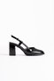 Zr18Ms18 Premium Black Patent Leather Women's Heeled Shoes - 2