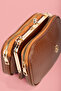 Women's Cross Strap Leather Bag with 4 Compartments, Multi-Compartment Scholarship Zippered Daily Shoulder Bag - 2