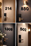 Apartment -Hotel- Wall - Door Numbers from 1 to 9 3 mm Black Plexi 10cm Self-Adhesive - 5