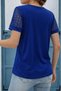 Women's Short Sleeve V Neck Lace Detail Viscose Blouse - 3