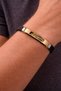 316L Stainless Steel Gold Guitar Detailed Men's Bracelet - Black Rubber Modern Bracelet