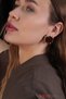 Mngo Model Amber Color Combined Flower Earrings-Retro Style Resin Rose Detailed Gold Framed Earrings - 4