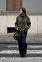 High Collar Belted Khaki Trench Coat - 2
