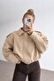 Zr Oversize Beige Suede Bomber Jacket