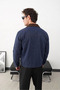 Men's Regular Belted Collar Detailed Modern Cut Premium Seasonal Gabardine Jacket with Front Zipper Pockets - 2
