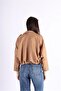 Premium Oversize Ecru Suede Bomber Jacket - 5
