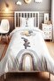 Balloon Rabbit Patterned Single Baby Kids Bedding Set