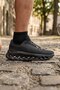 Men's Black Sports Shoes - Lightweight Running and Walking Sneaker with Air Glide System Technology