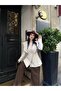 Modern Cut Padded Shoulder Detailed Double-Breasted Women's Blazer Jacket - 2