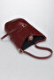 Luna Burgonya Bucket Shoulder Bag - Adjustable Shoulder Strap, Gold Accessories - 4