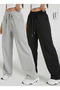 2-Pack Women's Seasonal Oversize Sweatpants Set - Black & Gray Color Options - Comfortable Fit