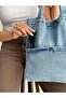 New Season Denim Jean Quality Shoulder Bag with Front Pocket. Length 40 Cm/ Width 35 cm - 5