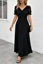 Women's Short Sleeve V-Neck Long Janjan Dress