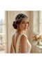 Elegant Crystal Stone Frontlet Model Bridal Hair Accessory Henna Night and Evening Dress Hair Accessory - 4